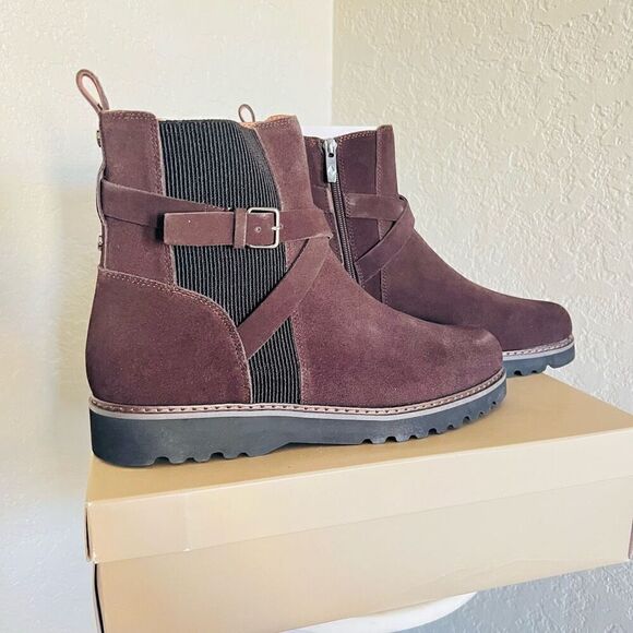 DONALD PLINER CAPTAIN Buckled Lug Sole Bootie, Suede, Dark Brown, Size 12, NWT - Picture 15 of 16